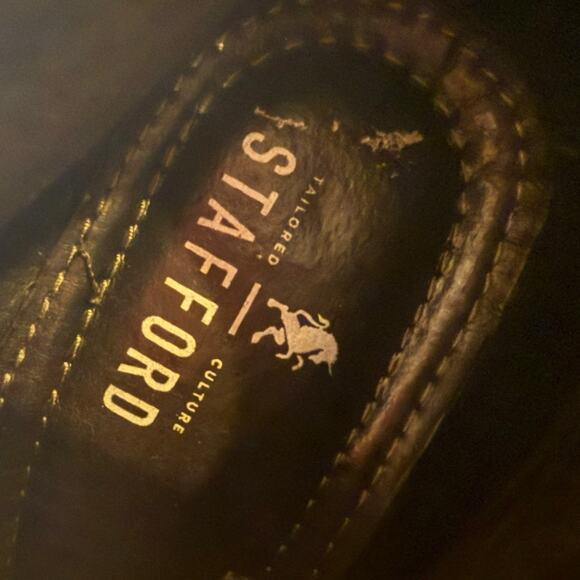 Stafford brown low top lace up casual dress boots for men - Size 8 - Picture 10 of 11